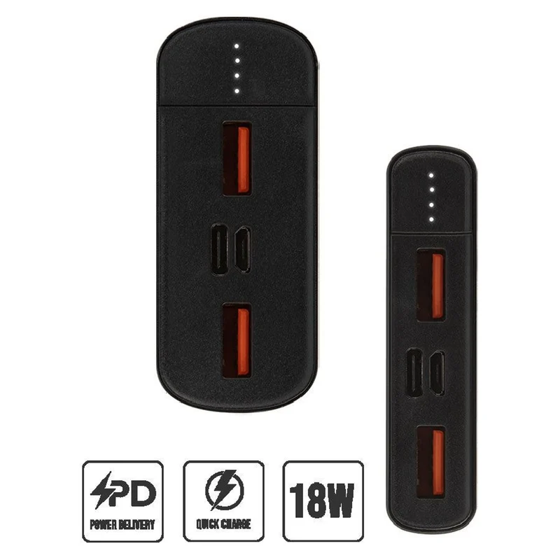 Forever SPF-01 10.000 mAh 18W PD + QC Powerbank, Sort