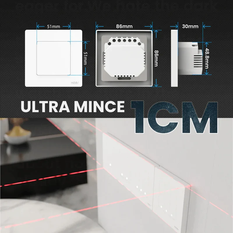 MOES Interruptor de 1 Botão Zigbee - Série Star Ring