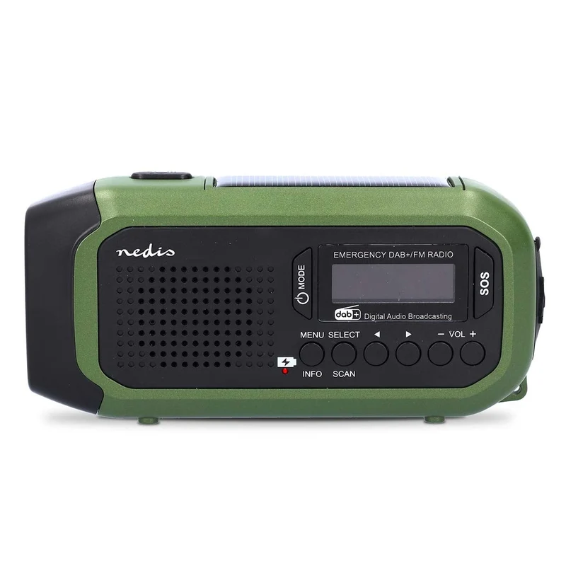 Noodradio Draagbaar Model - DAB+ / FM - Batterij Gevoed / Handslinger / Solar Powered / USB Gevoed