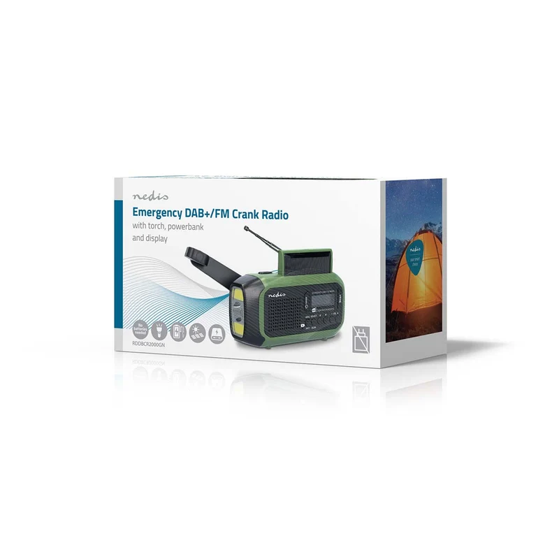 Noodradio Draagbaar Model - DAB+ / FM - Batterij Gevoed / Handslinger / Solar Powered / USB Gevoed