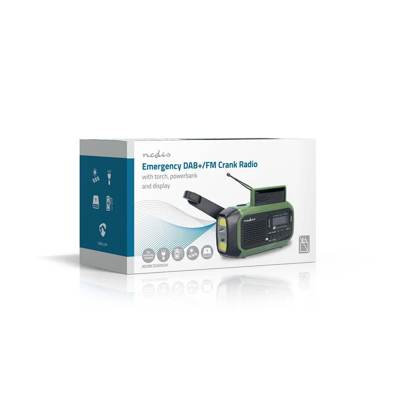 Noodradio Draagbaar Model - DAB+ / FM - Batterij Gevoed / Handslinger / Solar Powered / USB Gevoed