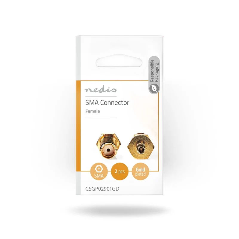 Nedis SMA Connector Straight, Female, Gold-Plated 50 Ohm