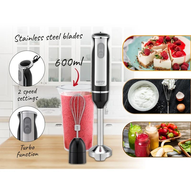 Hand blender Camry CR 4621, black/stainless steel