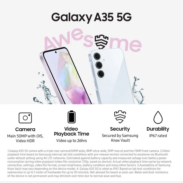 Samsung Galaxy A35 5G Smartphone 8/256 GB, Black