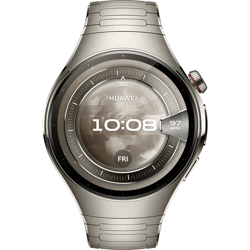 Huawei Watch 5 eSIM Smartwatch, Premium Titanium, 46 mm, Titanium