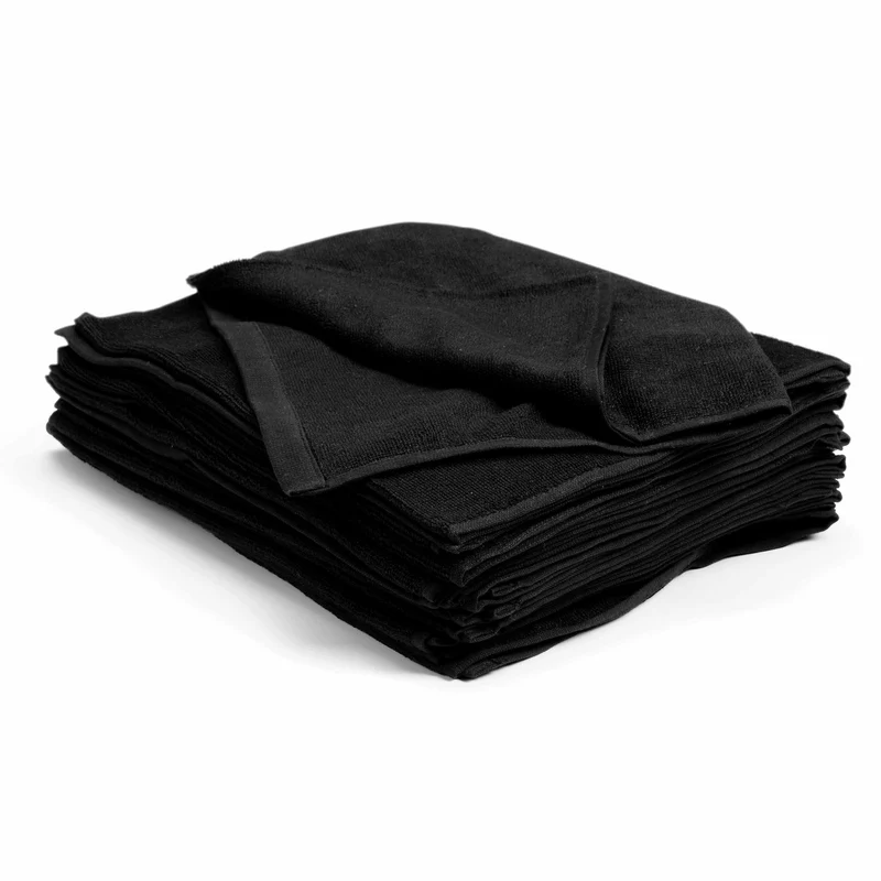 Bleach Safe Towel Black 34x82cm 12-pack