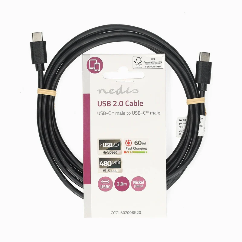 USB-Kabel USB 2.0 - USB-C™ Male - USB-C™ Male