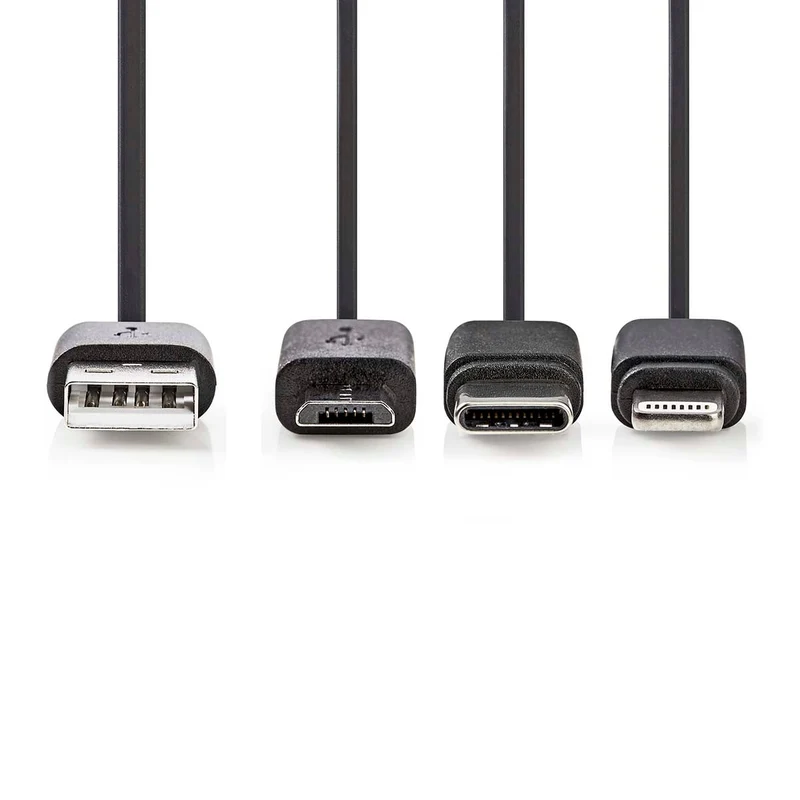 3-in-1-Kabel USB 2.0 - USB-A Male - Apple Lightning 8-Pins / USB Micro-B Male / USB-C™ Male