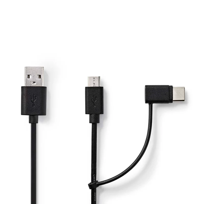 2-in-1-Kabel USB 2.0 - USB-A Male - USB Micro-B Male / USB-C™ Male