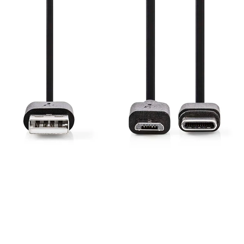 2-in-1-Kabel USB 2.0 - USB-A Male - USB Micro-B Male / USB-C™ Male