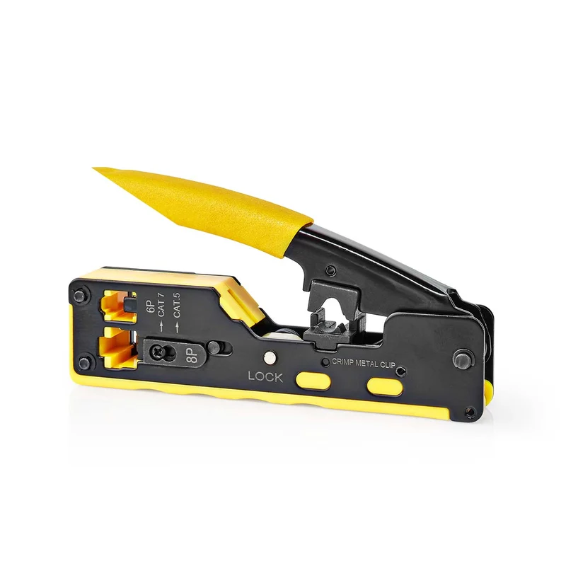 Krimptang CAT5 / CAT5e / CAT6 / CAT6a / CAT7 / RJ12 / RJ45 - Snijden / Strippen / Tang - Rubberen / Staal