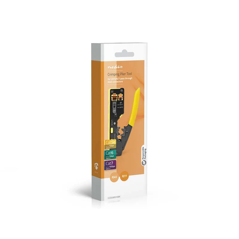 Krimptang CAT5 / CAT5e / CAT6 / CAT6a / CAT7 / RJ12 / RJ45 - Snijden / Strippen / Tang - Rubberen / Staal