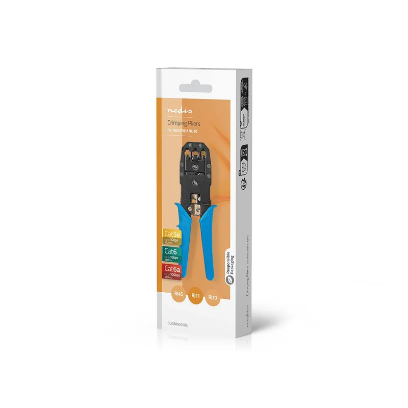 Krimptang CAT5 / CAT5e / CAT6 / CAT6a / RJ10 / RJ11 - Snijden / Strippen / Tang - ABS / Staal