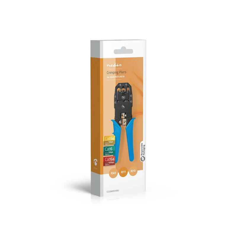 Krimptang CAT5 / CAT5e / CAT6 / CAT6a / RJ10 / RJ11 - Snijden / Strippen / Tang - ABS / Staal