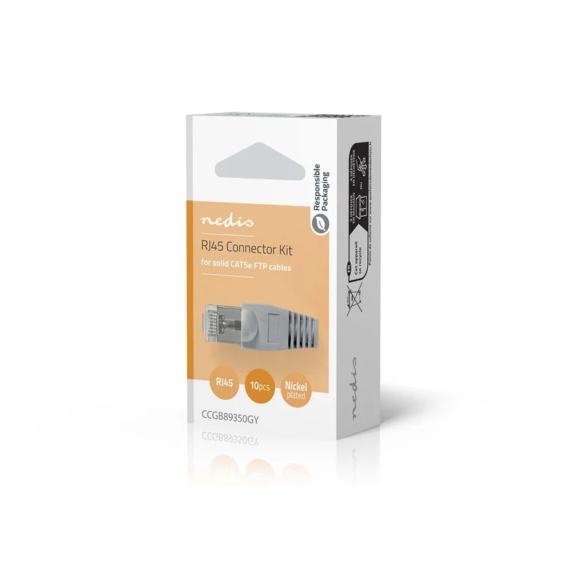 RJ45-Connector Male - Solid FTP CAT5e - Recht