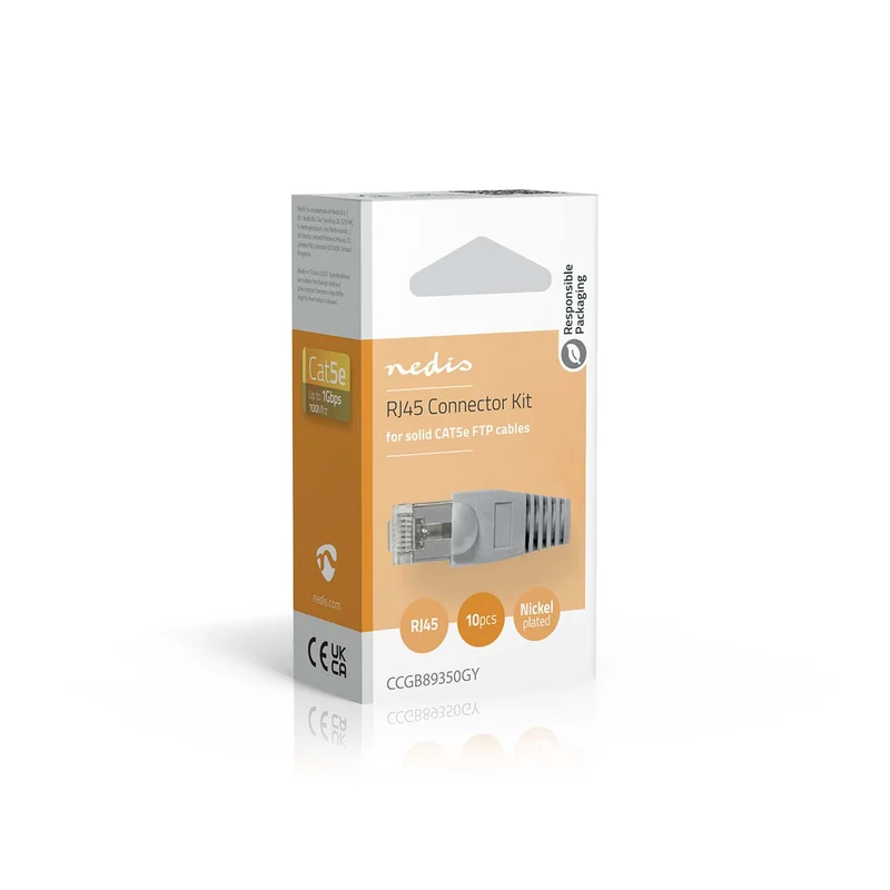 RJ45-Connector Male - Solid FTP CAT5e - Recht