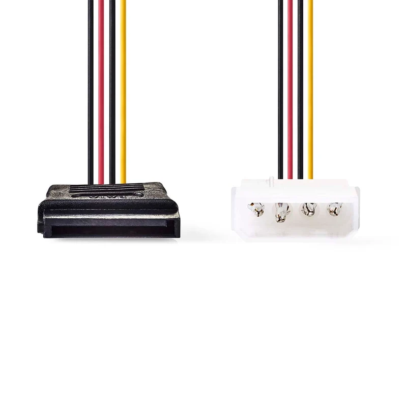 Interne Voedingskabel Molex Male - SATA 15-Pins Female - Verguld