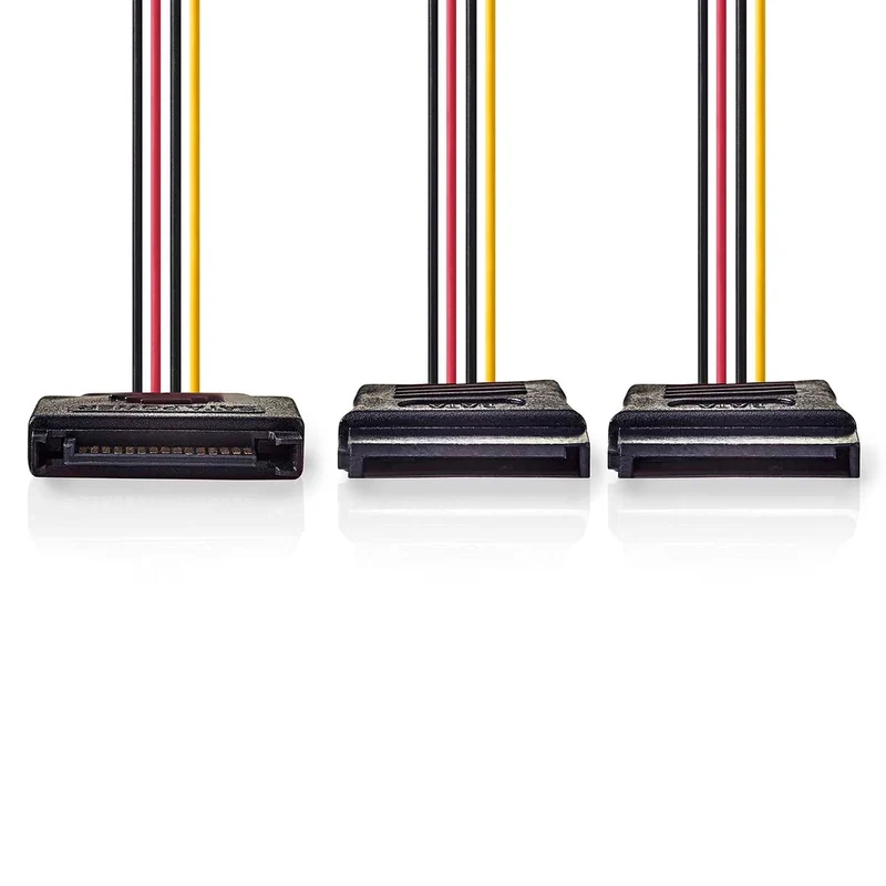 Interne Voedingskabel SATA 15-Pins Male - 2x SATA 15-Pins Female - Verguld