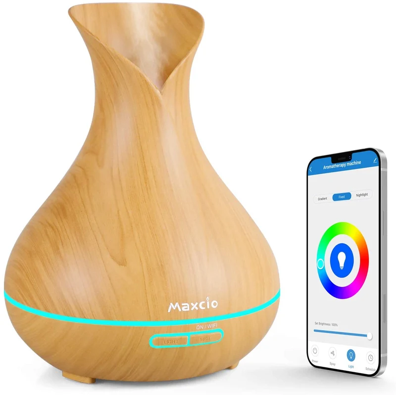 Humidificador + Difusor de Aromas Inteligente Castanho Claro WiFi
