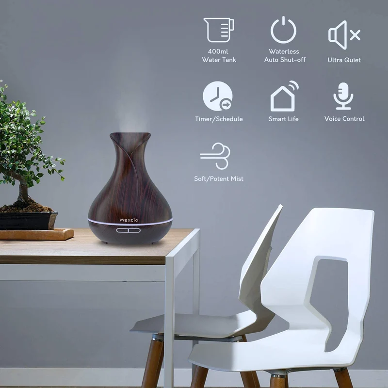 Humidificador + Difusor de Aromas Inteligente Castanho Escuro WiFi