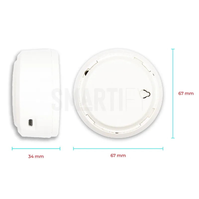 Sensor Inteligente de Temperatura e Humidade c/ Sirene WiFi Smartify