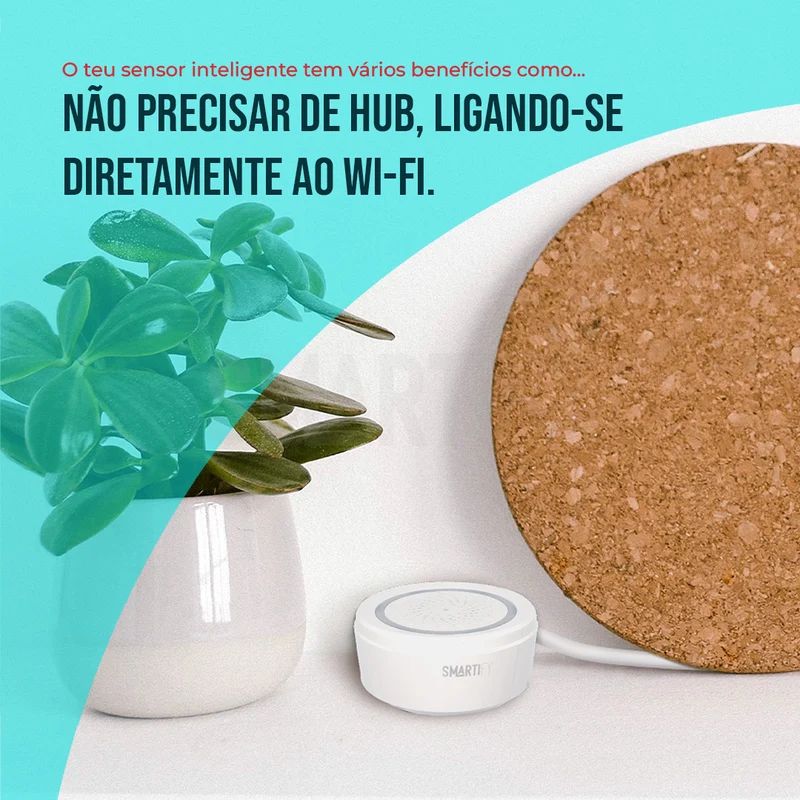 Sensor Inteligente de Temperatura e Humidade c/ Sirene WiFi Smartify
