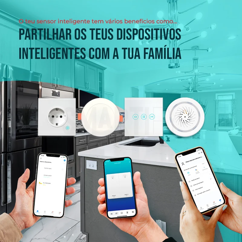 Sensor Inteligente de Temperatura e Humidade c/ Sirene WiFi Smartify