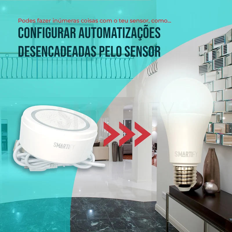 Sensor Inteligente de Temperatura e Humidade c/ Sirene WiFi Smartify