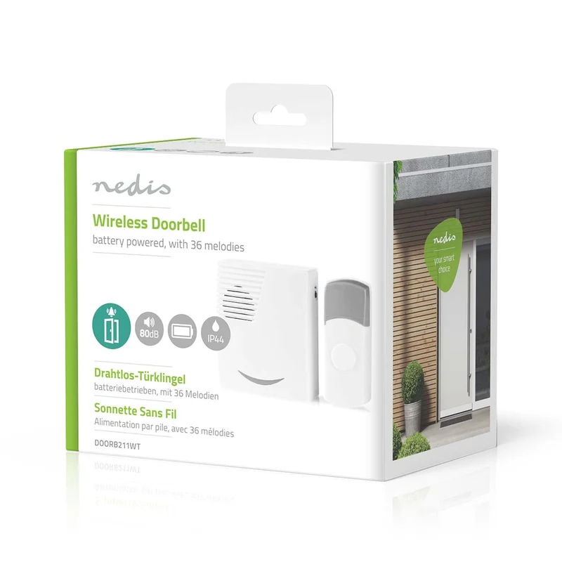 Draadloze Deurbelset Batterij Gevoed - 3 V DC - 1x CR2032