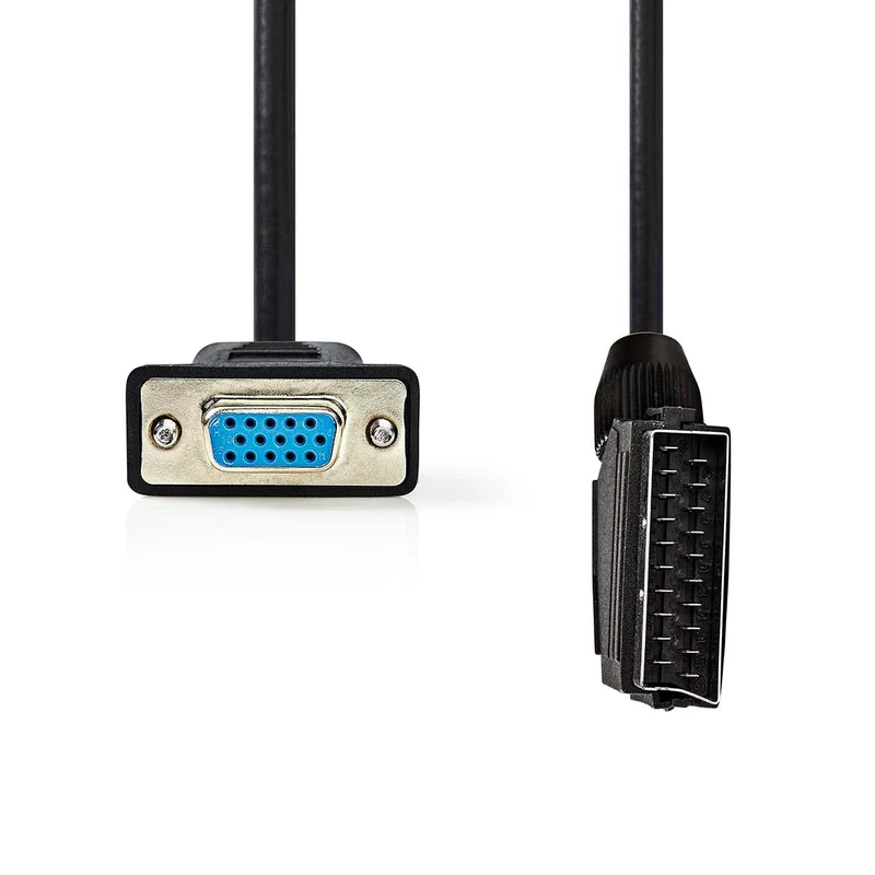SCART-Kabel SCART Male - VGA Female 15p - Vernikkeld