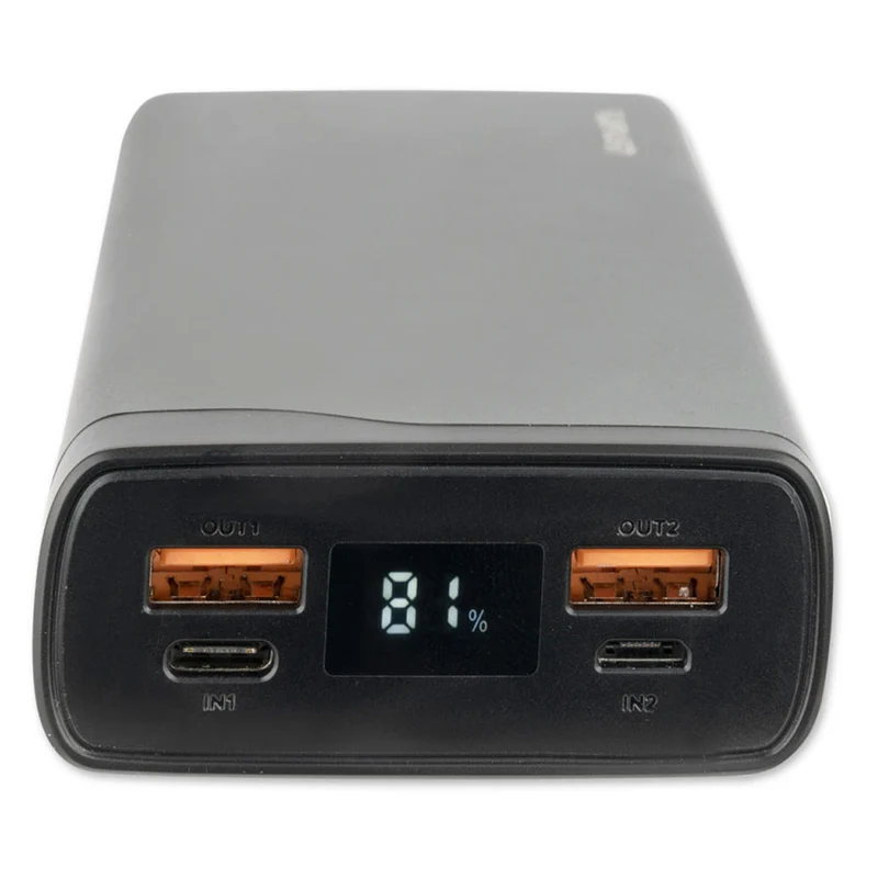 4Smarts VoltHub Pro 20.000 mAh powerbank, 22.5W USB-C PD og QC 3.0, Gunmetal