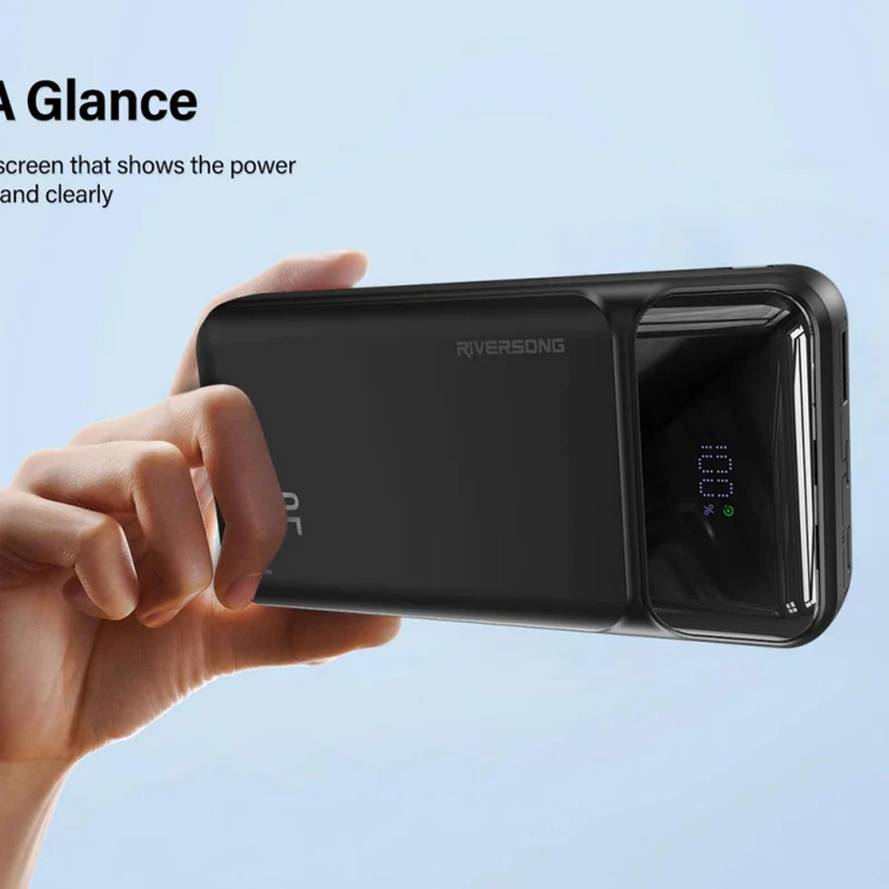 Riversong Phantom Pro 65W USB-C PD 20.000 mAh powerbank, Sort