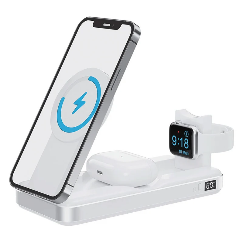 Forever MATB-300 10.000 mAh 3-i-1 Magsafe Powerbank, Hvid