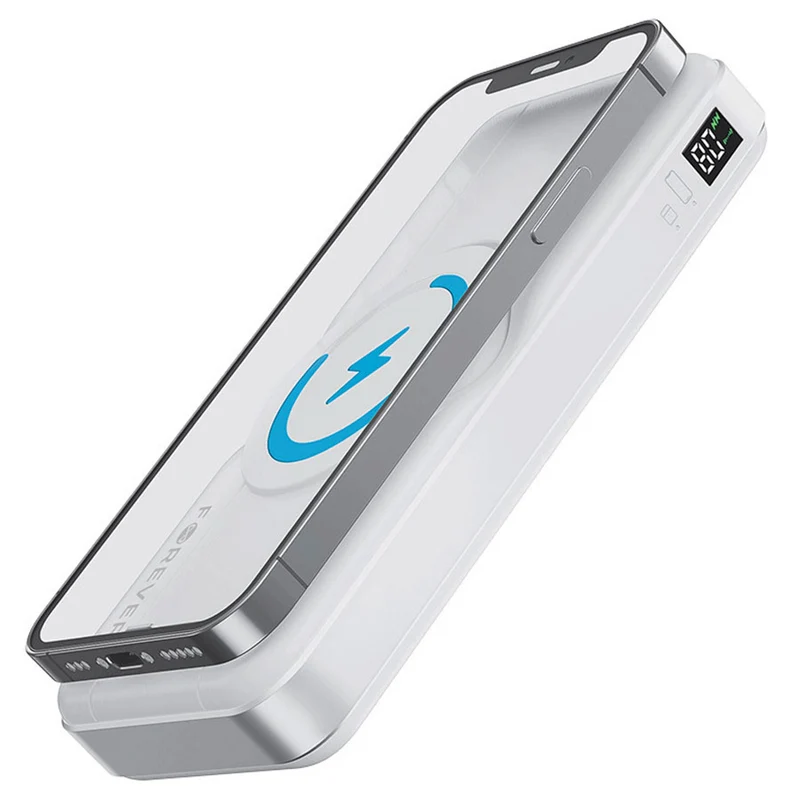 Forever MATB-300 10.000 mAh 3-i-1 Magsafe Powerbank, Hvid