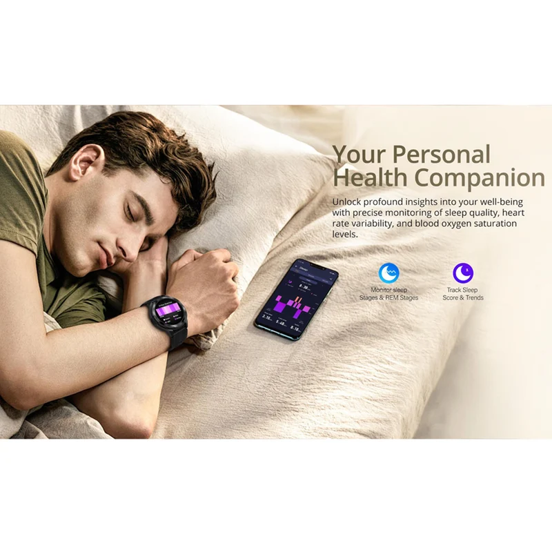 Riversong Motive 8C, 1.43" AMOLED Smartwatch, Sort