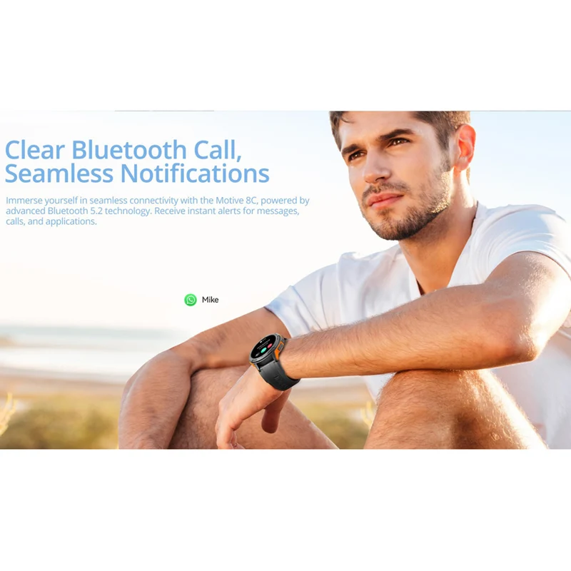 Riversong Motive 8C, 1.43" AMOLED Smartwatch, Sort