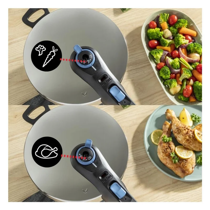 Tefal Secure Trendy P2584401 8L Pressure Cooker, Stainless Steel
