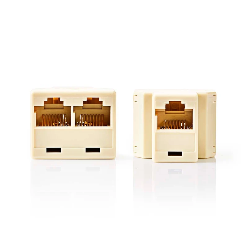 Telecom-Netwerksplitter RJ45 Female - 2x RJ45 Female - Verguld