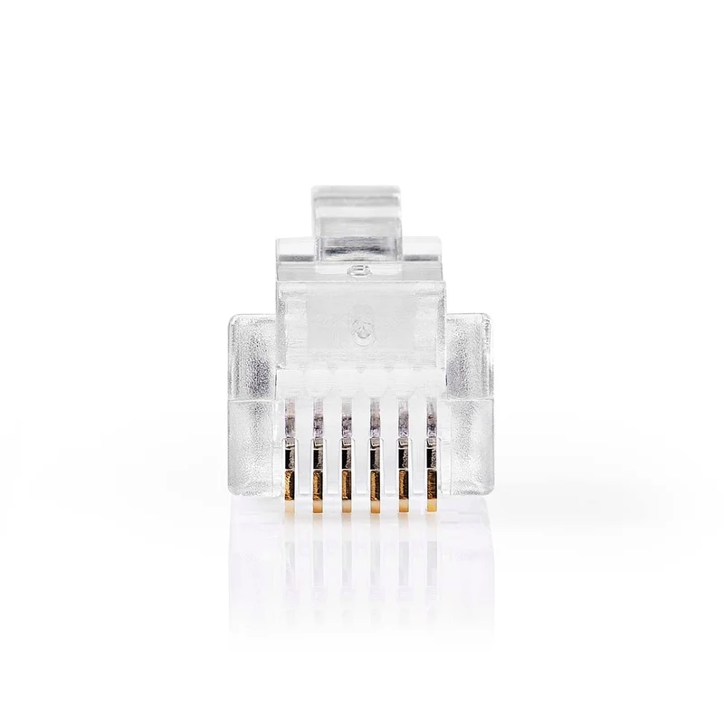 Telecom-Connector Type Aansluiting: RJ12 - Recht - Connectorplating: Goud Verguld