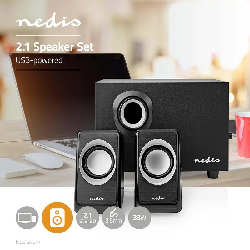 PC-Speaker 2.1 - 33W - 3,5 mm Male