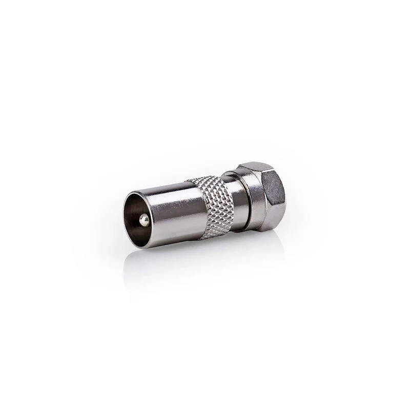 Satelliet- en Antenne-Adapter F-Male - IEC (Coax) Male - Vernikkeld