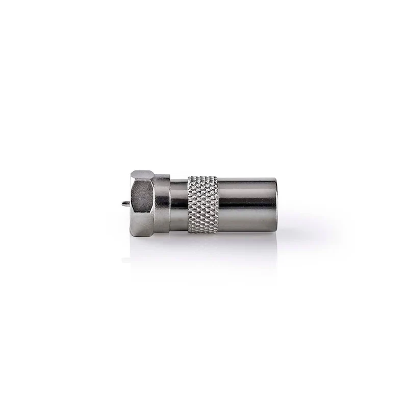 Satelliet- en Antenne-Adapter F-Male - IEC (Coax) Male - Vernikkeld