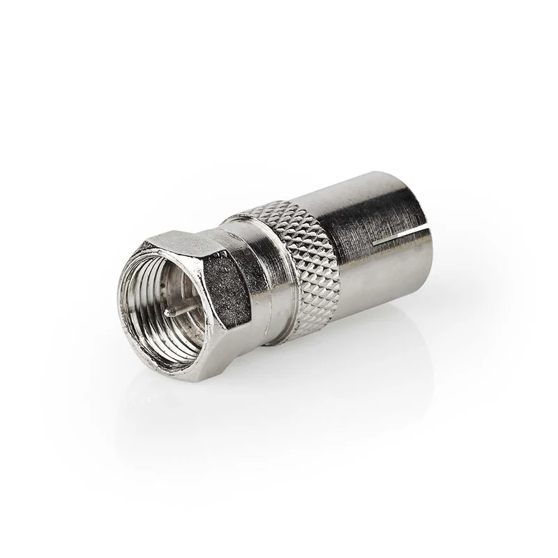 Satelliet- en Antenne-Adapter F-Male - IEC (Coax) Female - Vernikkeld