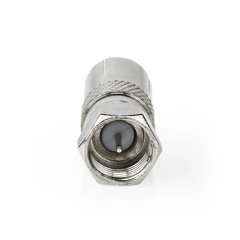 Satelliet- en Antenne-Adapter F-Male - IEC (Coax) Female - Vernikkeld