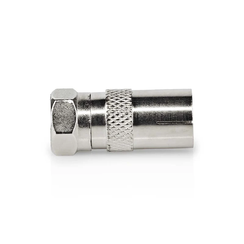 Satelliet- en Antenne-Adapter F-Male - IEC (Coax) Female - Vernikkeld