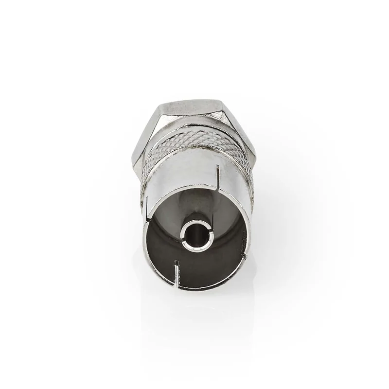 Satelliet- en Antenne-Adapter F-Male - IEC (Coax) Female - Vernikkeld