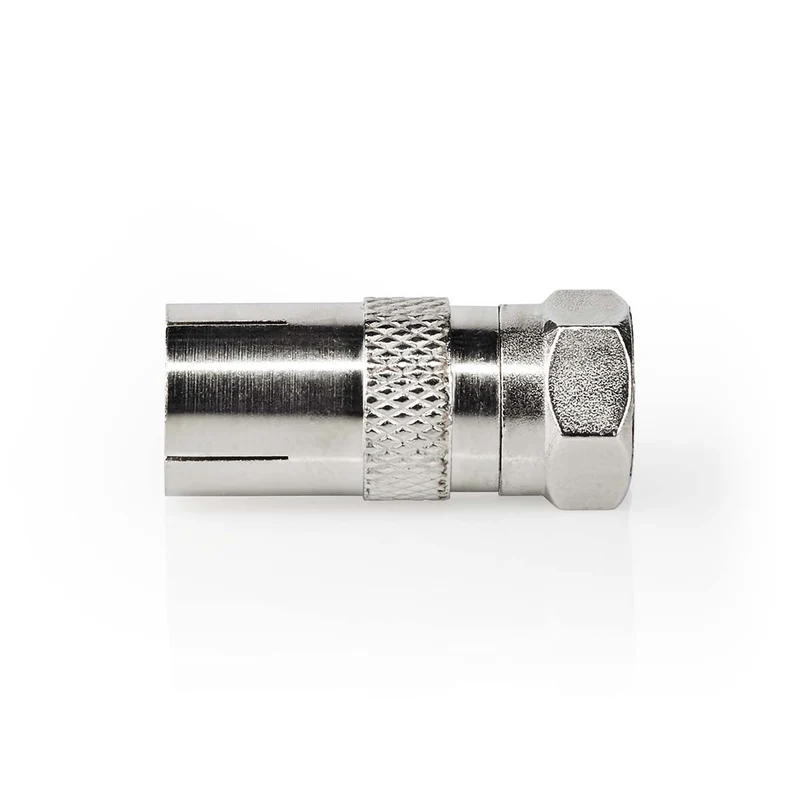 Satelliet- en Antenne-Adapter F-Male - IEC (Coax) Female - Vernikkeld