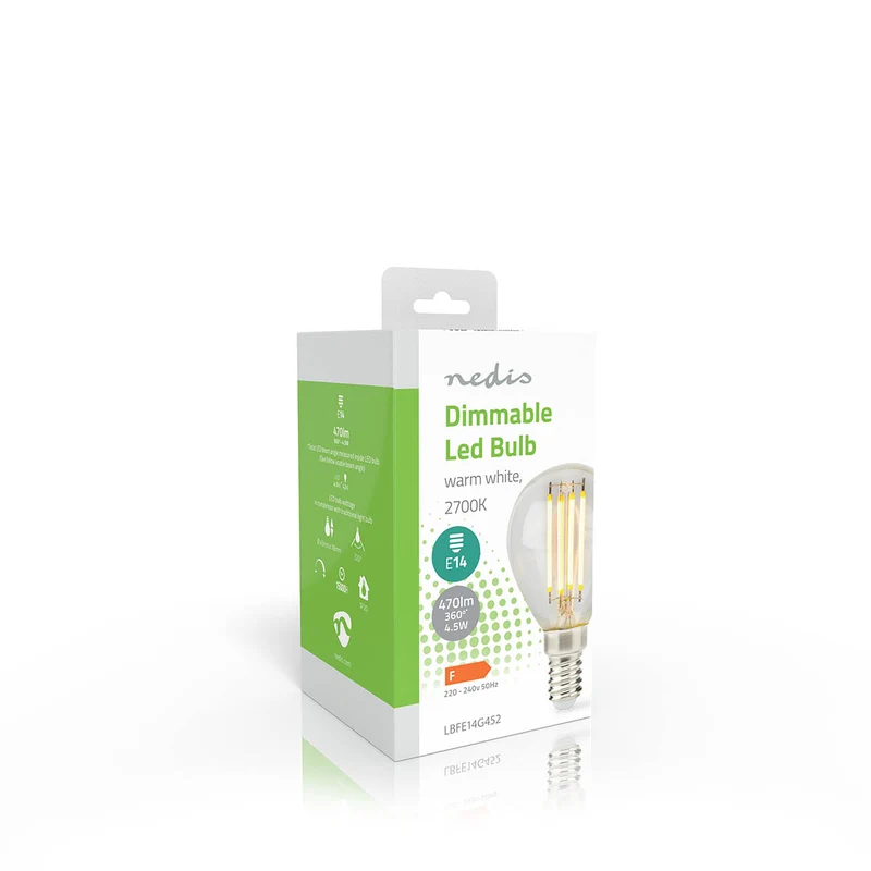 LED-Filamentlamp E14 G45 - 4.5W - 470 lm