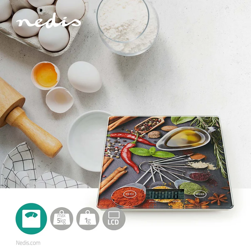 Keukenweegschaal Digitaal - Glas / Kunststof - Multicolour