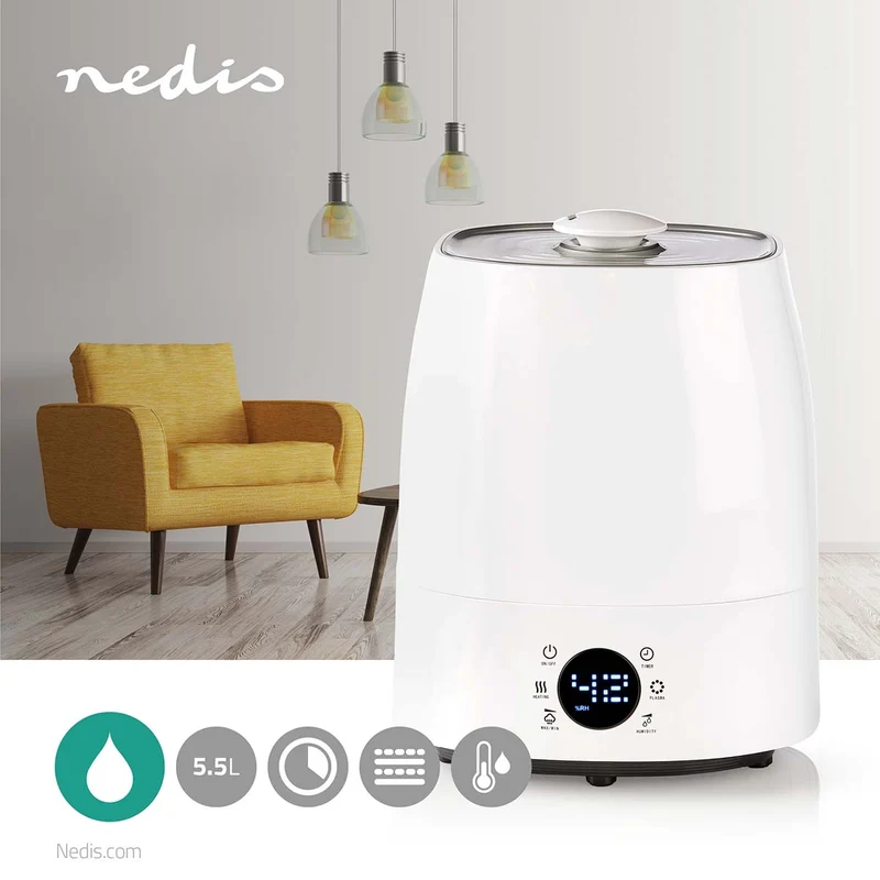 Luchtbevochtiger 110W - Met Koele en Warme mist - 5.5l